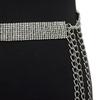 Slim Sparkling Waist Belt 9 Rhinestone Rows Waist Chain Women Dress Waist Belt Outfit Accessory for Party Prom Wedding Long Shirts Sweaters