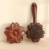 Flower Shape Sandalwood Scalp Massage Comb Meridian Comb Toothed Head Hair Comb Body Beautify Massage Gua Sha Scraping Care Comb