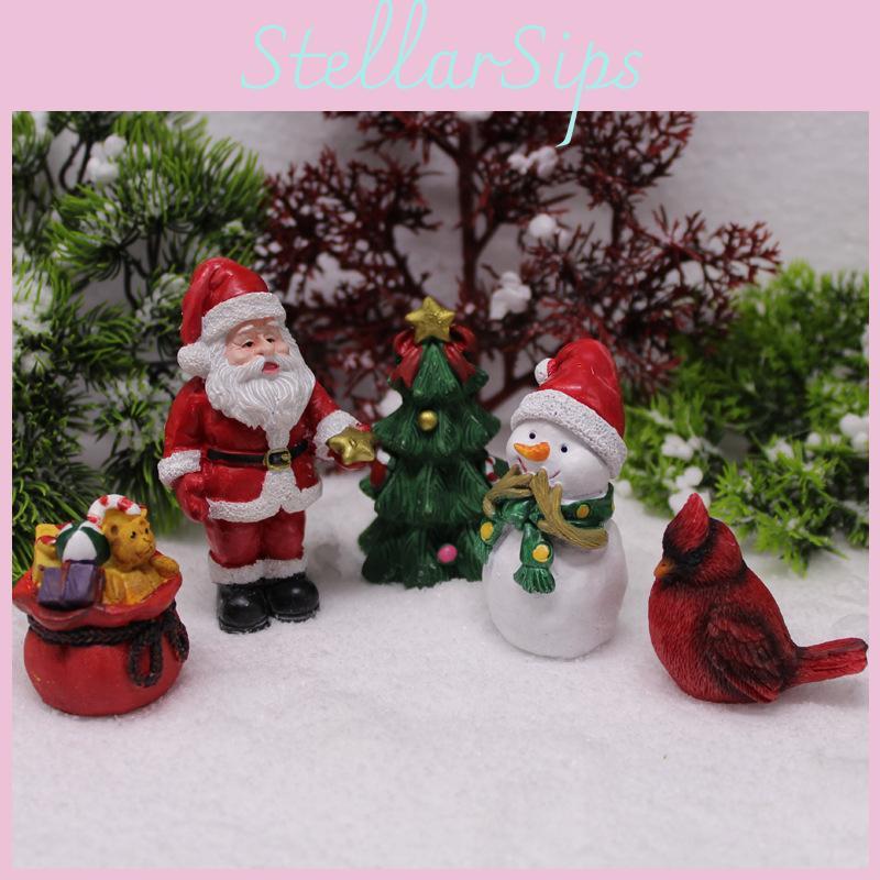 Santa Christmas Claus Tree Gift Bag With Snowman Resin Crafts For Festive Decor
