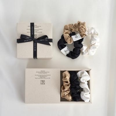 VILLA DE SILK Baby Scrunchie 3set (White/Beige/Black)