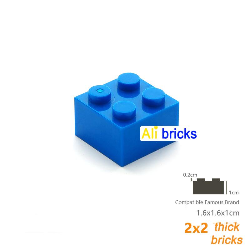 20pcs/lot DIY Blocks Building Bricks Thick 2X2 Educational Assemblage Construction Toys for Children Compatible With Brand