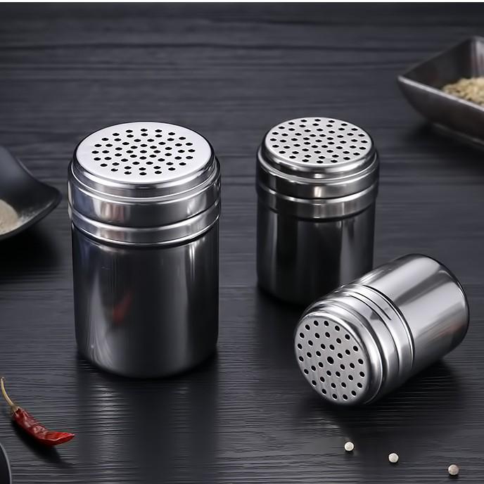 Stainless Steel Spice Jars: Chili, Black Pepper, Cumin Seasoning & Toothpick Holder for BBQ