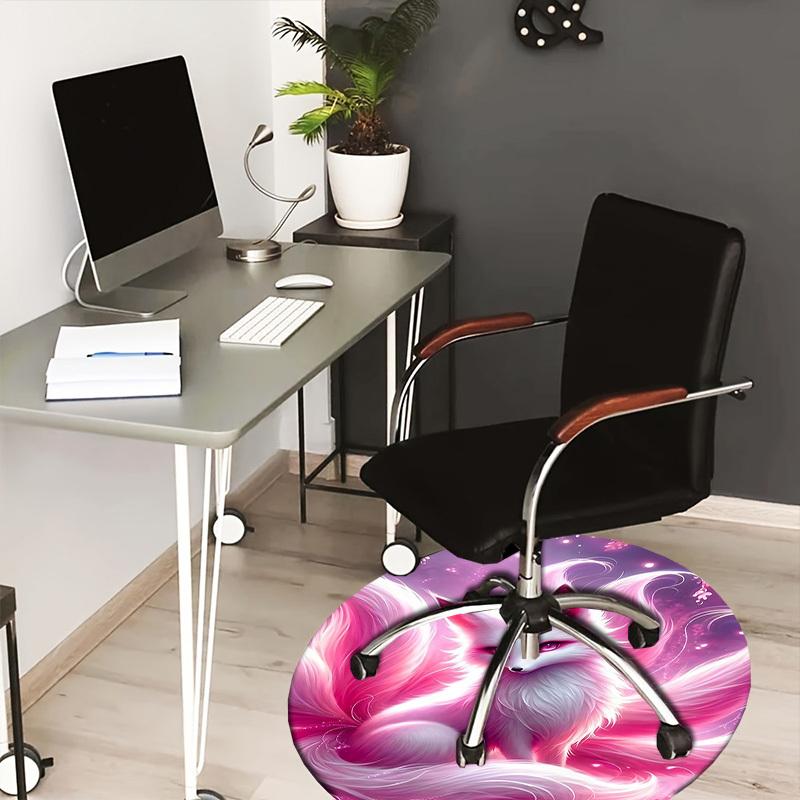

1PC Fox Non-Slip Floor Round carpet, Office, family, bedroom, Large Area Rug Indoor Rugs, Durable PolyesterH0367 80cm by 80cm