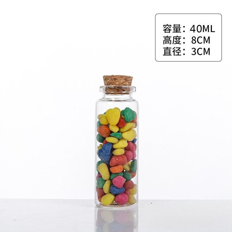 Multi Specification Household Cork Stopper Subpackage Bottle 30mm Diameter Transparent Glass Vial Creative DIY Decoration Tools