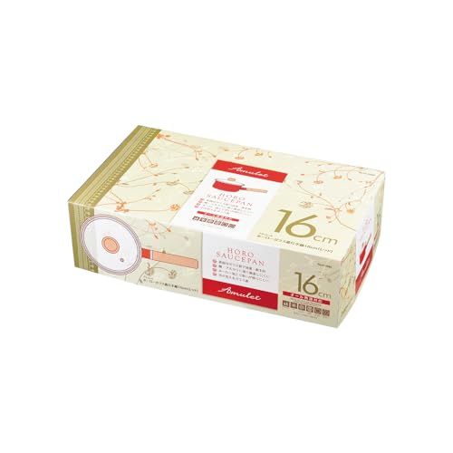 PEARL METAL HB-4880 16cm Enamel Saucepan with Glass Lid, Red, Induction Compatible