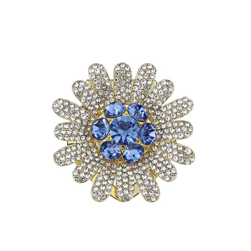Korean Rhinestone Flower Brooch: Dual-Use Scarf Buckle & Pin Accessory