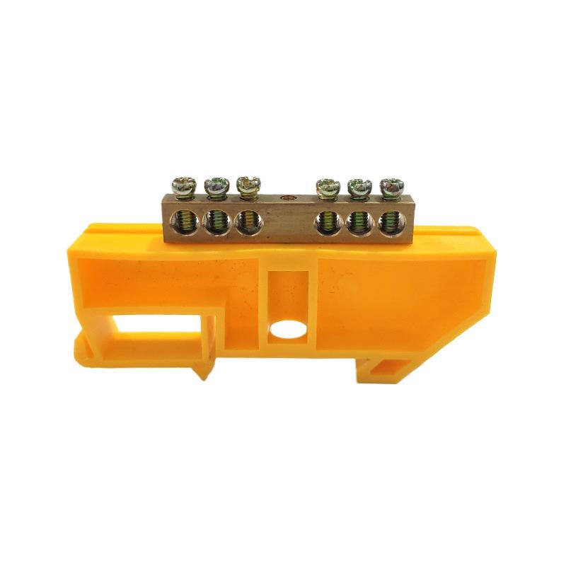 

DIN Rail Terminal Block: Copper Busbar with 6-16 Holes Neutral/Ground Distribution