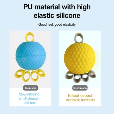 Palla Allenatore per la Forza della Presa Manuale con Ditali in Silicone Elastico a Lento Rimbalzo Antiscivolo Allenamento per la Riabilitazione della Mano Esercizio di Allungamento delle Dita
