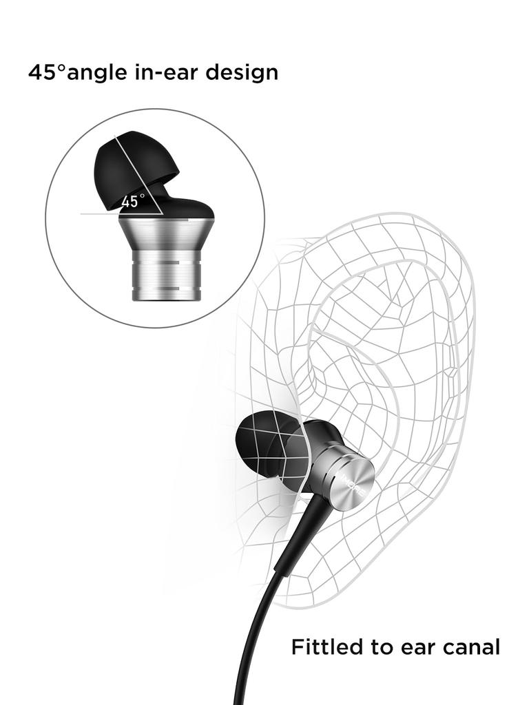 1MORE P10 with Deep Remote High Sound Sound Leak Comfortable to Silver Earphones, Wired, Type-C, Microphone, Bass, Control, Insulation, Prevention,