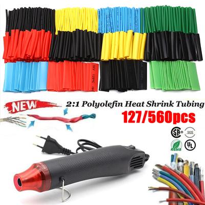127/560Pcs Heat Shrink Tube Polyolefin Insulation Shrink Tube Wire Cable Kit