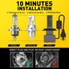 AUXITO H4 LED Headlight Bulbs Kit 100W 30000LM HiLo Beam Super Bright White EOA