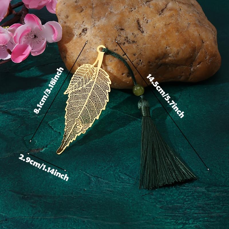 1PC Gold Butterfly Leaves Bookmark - Double-Sided Fresh Girl Style Metal Stationery for Notebook