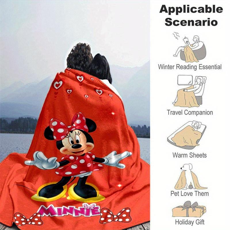 1pc Minnie Printing Blanket - Soft, All-Season Throw for Living Room, Bedroom,Personalized Gift with Adorable Cartoon Design