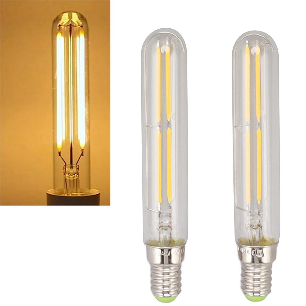 2Pcs LED Tube Bulb 4W E14 2300K Tubular Light Lamp Bulbs T20x120  for Lighting