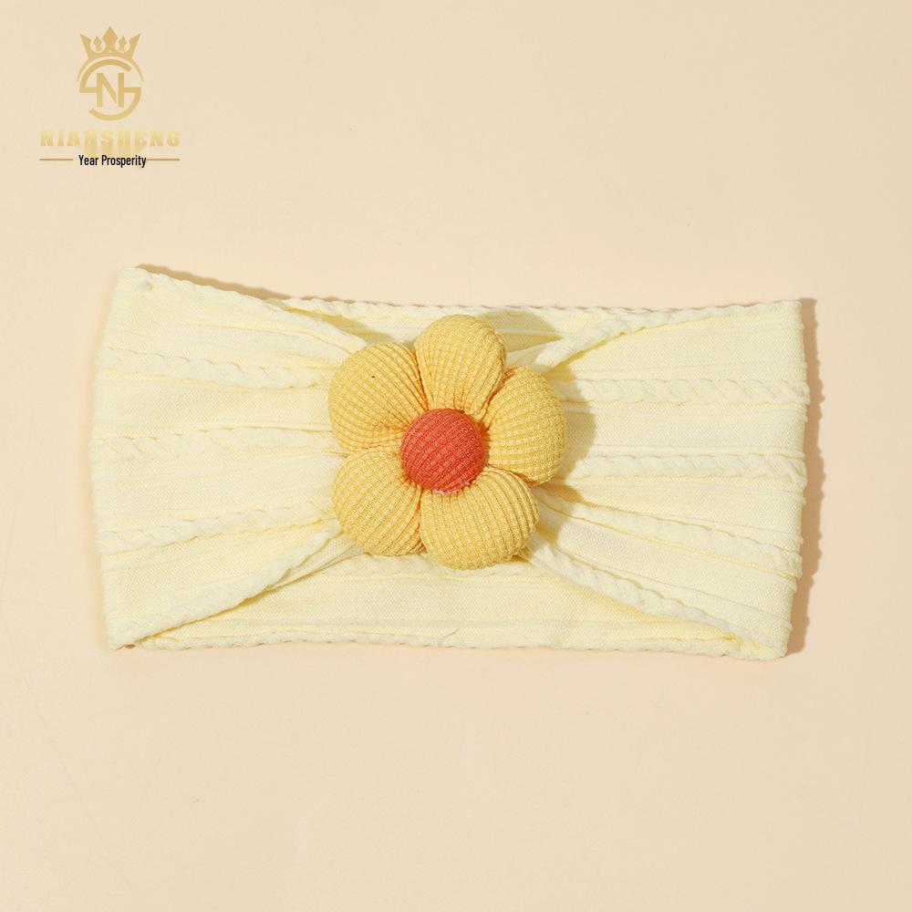 Baby Soft Nylon Headband with Five-Petal Flower - European & American Style