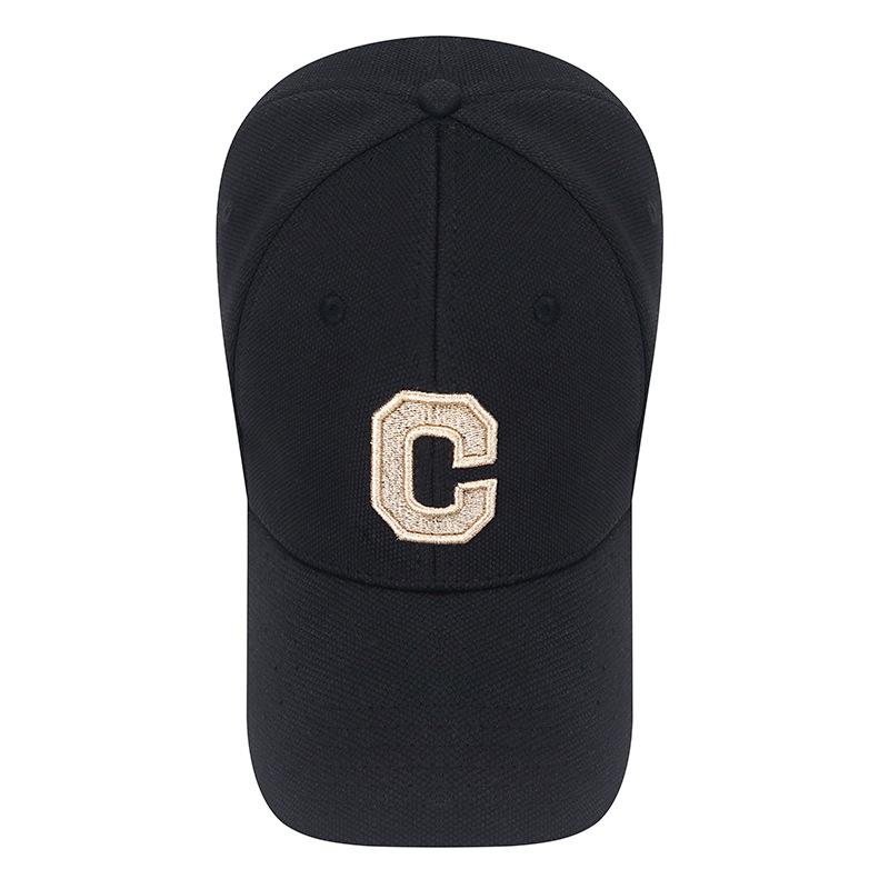 Hard-top Gold-thread Embroidered Large C Baseball Hat Men's and Women's Sunshade Youth Baseball Hat