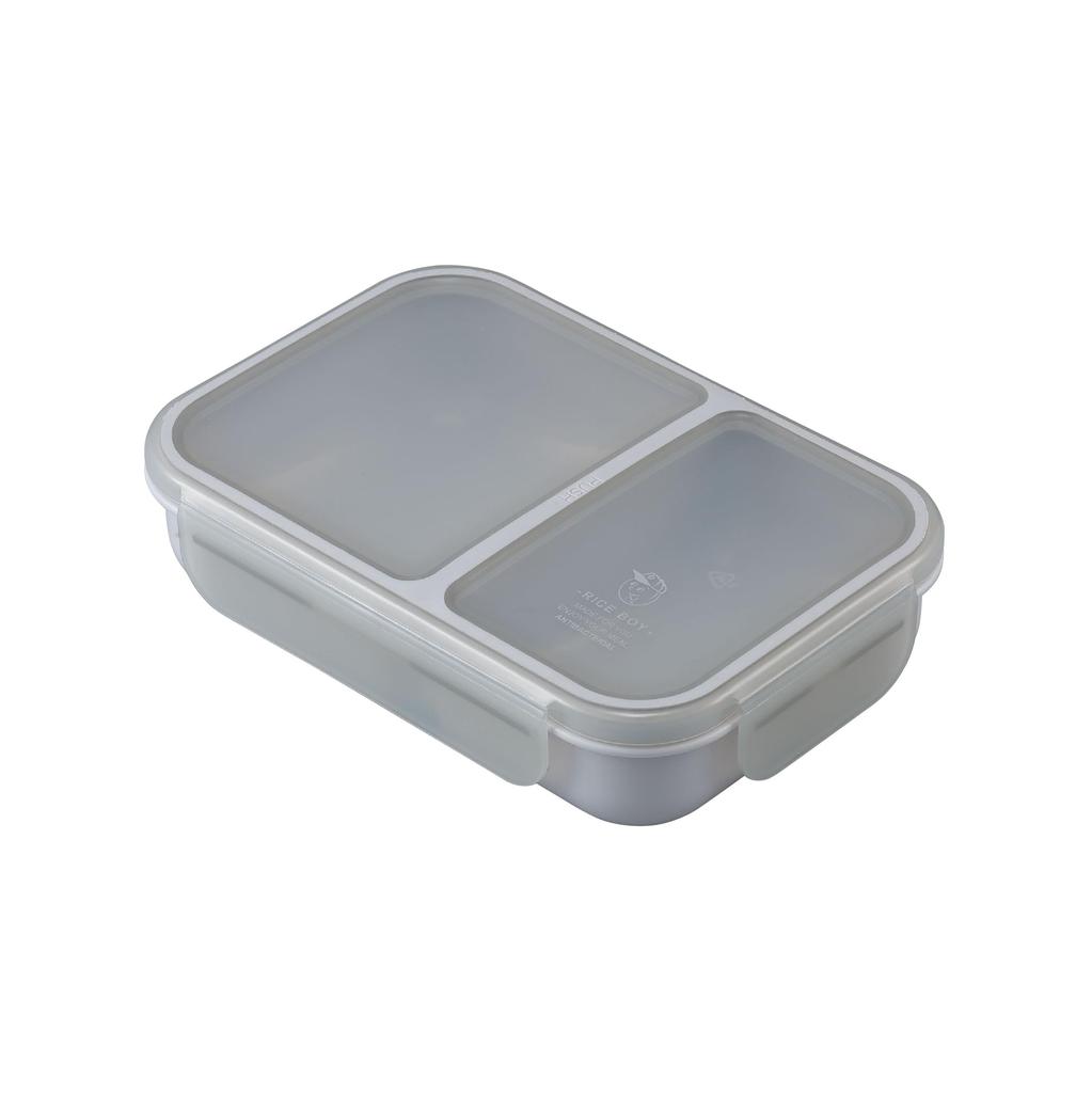 CB JAPAN Lunch Box Rice Boy 700ml Antibacterial Specification Light Gray Securely Fixed with 4-point Lock Double Sealing Prevents Juice from Leaking