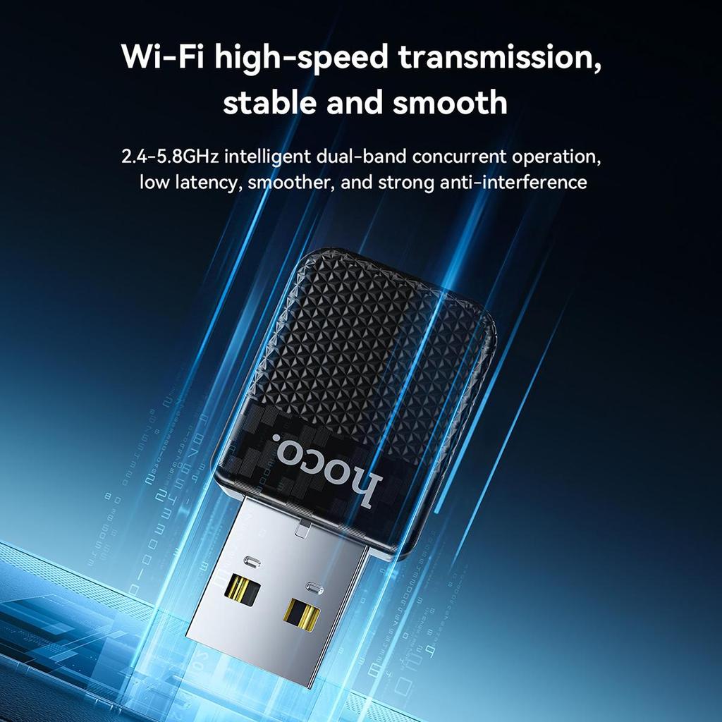 Hoco HU3 Wireless Carplay  Adapter, Usb-a/usb-c, Wi-fi 2.4/5 GHZ, Low Delay, for Cars with Wired Carplay