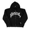 Suéter retro americano con cremallera sudadera gótica con estampado de letras y estrellas chaqueta casual una pieza