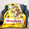 1pc Curious George (7) Blanket, Gift, for Men and Women, Soft Blanket, Good for Sofa Bed Couch Travel, Lightweight Flannel Blanket
