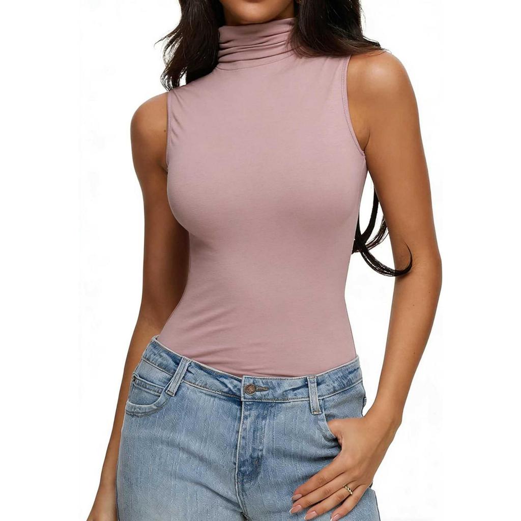 Fashionable Women's Sleeveless Decoy Collar Base Layer Top Vest