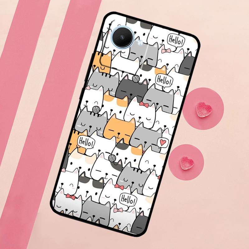 Funny Cute Cats For Realme C67 C75 C63 C61 C71 C55 C51 C65 C53 10 11 12 13 14 15 Pro Plus GT6 GT7 Pro Case
