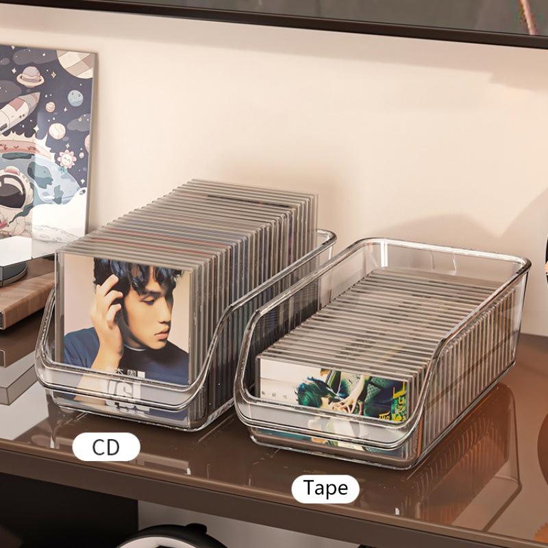 Cd Disc Rack Desktop Disc Black Vinyl Record Magnetic Tape Display Storage Rack Collection Storage Album Storage Box