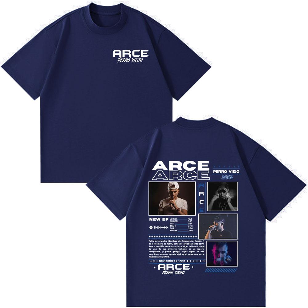 Rapper Arce Perro Viejo Tour Graphics T Shirts Men Women Casual Oversized Tshirts Hiphop Shortsleeved Loose Cotton Tshirts