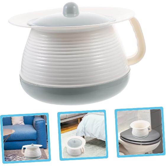 Homoyoyo Chamber Pot for Adults and Women with Lid - Portable Pee Pot and Urine Bucket with Handle - Ideal for Emergencies Camping and Bedside Use