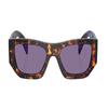 Prada Temple Logo Acetate Irregular Sunglasses Unisex Couple Style Tortoiseshell Color