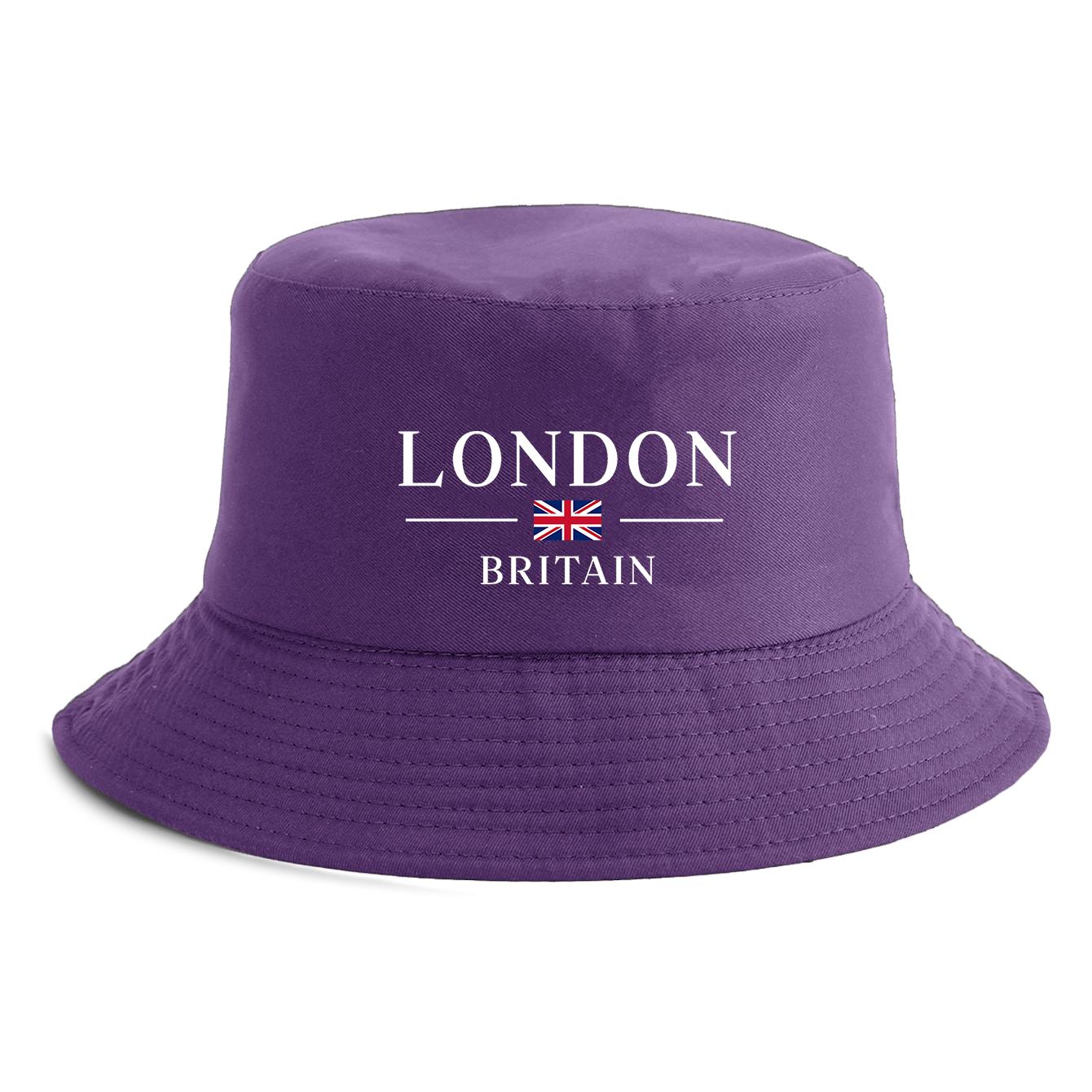 

Unisex London Britain Flag Print Bucket Hat Reversible Retro Fisherman Cap Available in Multiple Retro Colors Outdoor Sun Hat фіолетовий