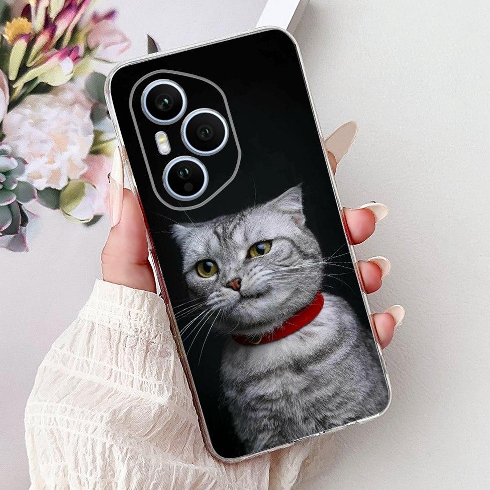Clear For Honor 400 Pro Case DNP-NX9 Cute Cartoon Cat Fashion Flower Funny Painted Soft Bumper For Honor 400Pro Back Cover Funda