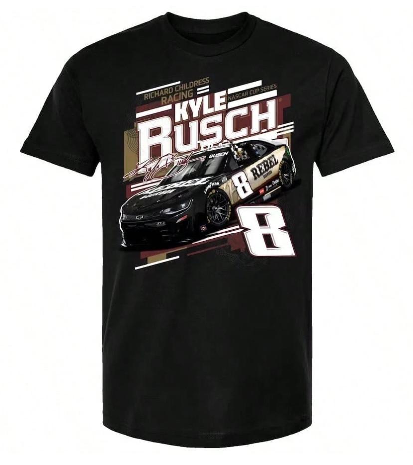 NASCAR Kyle Busch 8 Rebel Bourbon T Shirt Rowdy Busch Racing Fan Tee S