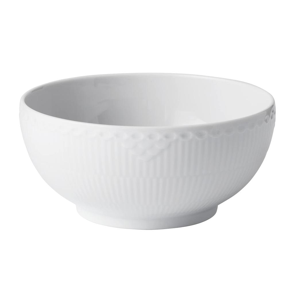 Imported Royal Copenhagen White Fluted Half Lace Bowl Dish 18cm Wedding Gift 1028385 [Regular Product]