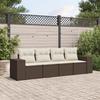 VidaXL Garden Lounge Set with Cushions 4 Pcs, Patio Sofas, Patio Furniture Set, Outdoor Furniture, Brown 3254620