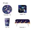 Space Astronaut Universe Spaceman Disposable Tableware Birthday Decorations Cup Plates Banners Tablecloths Outdoor Holiday Party