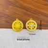 Gold Sunflower Totem Pendant Necklace - Full Diamond Round Tag Gift for Girlfriend