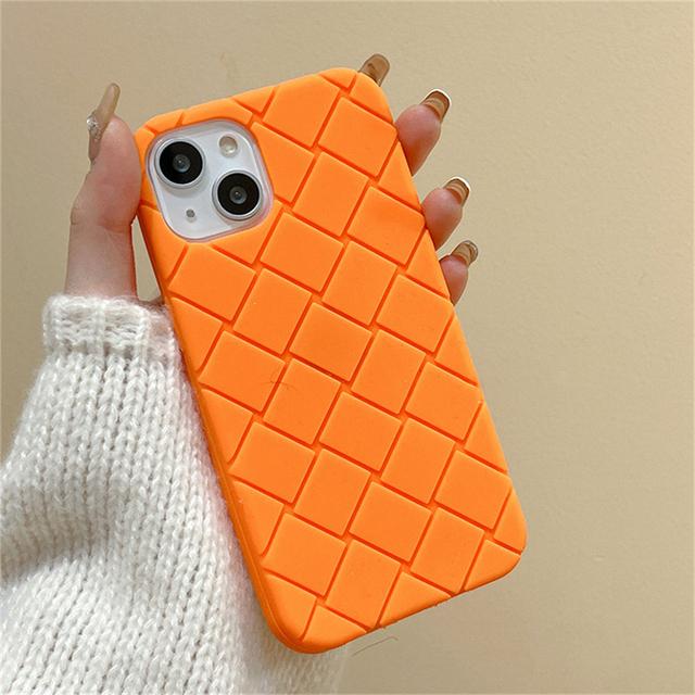 Korea Cute Braided Texture Silicone Phone Case For Iphone 14 13 12 11 Pro Max X Xr 7 8 Plus Se Plain Shockproof Soft Cover Funda