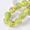10pcs Round 12mm Flower Pattern Handmade Lampwork Glass Loose Beads For Jewelry Making Accessories DIY Crafts Findings