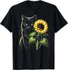 Katze Sonnenblume Süße Blume Kätzchen Floral Kätzchen Damen Mädchen T-Shirt