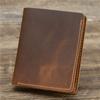Bifold Design Men Genuine Leather Wallet Short Style Male Purse Portable Coin Purse  Travel