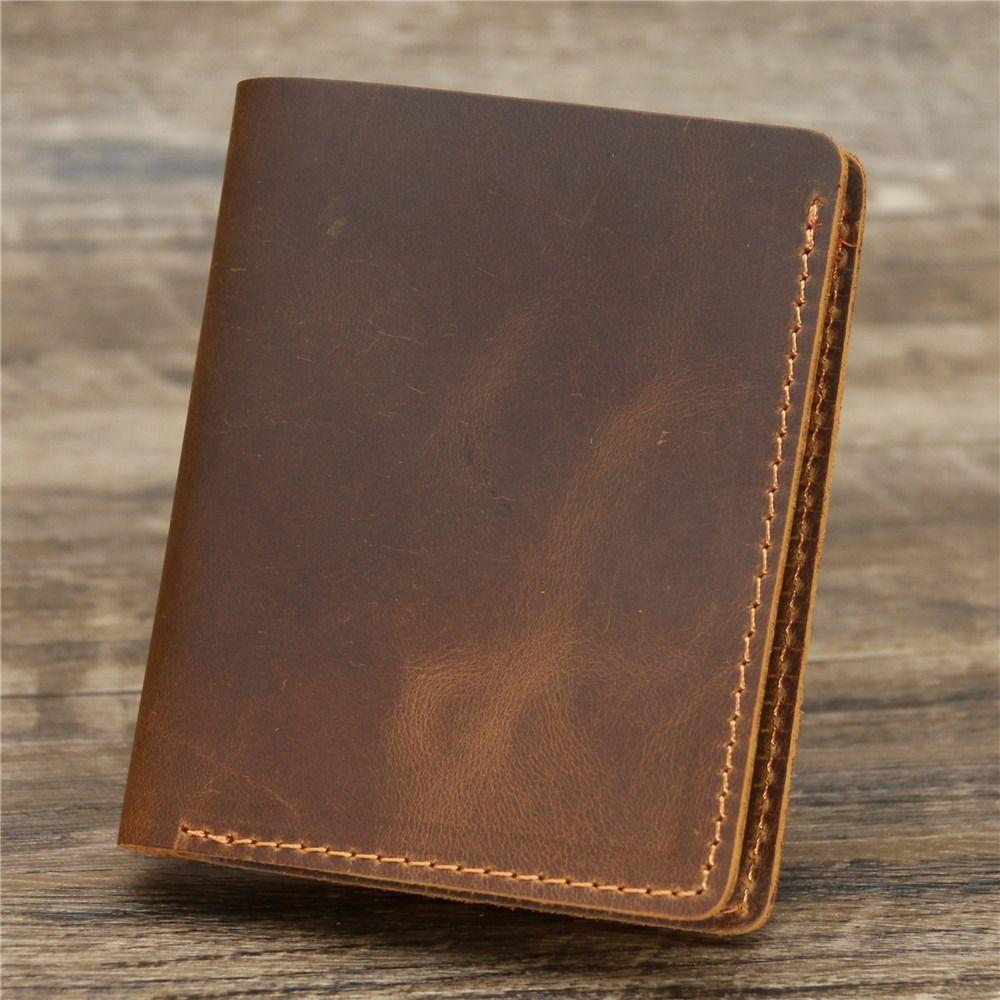 Bifold Design Men Genuine Leather Wallet Short Style Male Purse Portable Coin Purse Travel