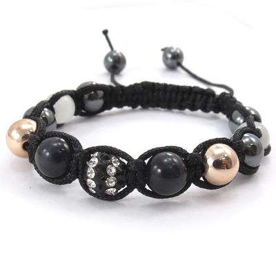 [J8956] - Ethnic Bracelet 'Shambhala' Black Gold
