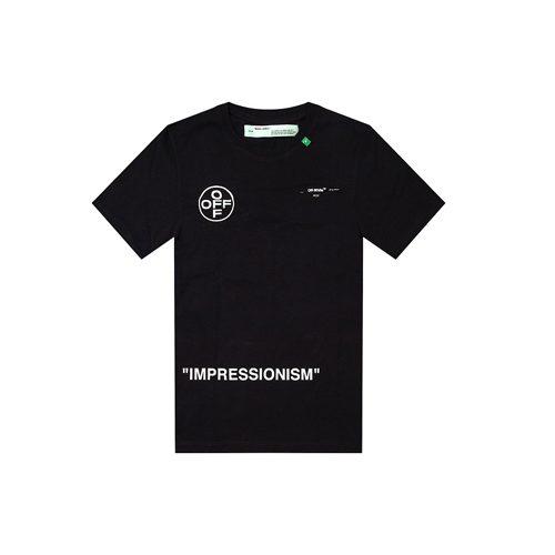 OFF WHITE SS19 T Shirts Men's Crew Neck Moderate Straight Fit OMAA027R191850151028