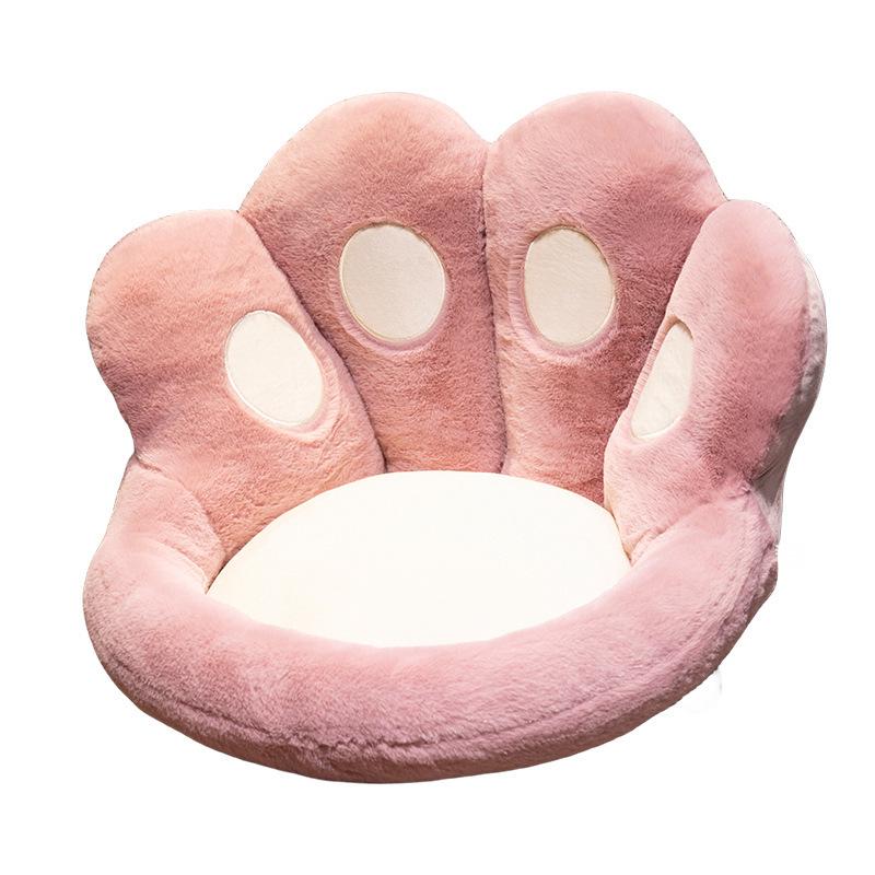 Bear Paw Cat Seat Cushion with Backrest & Waist Pillow - Plush Office Chair Sofa