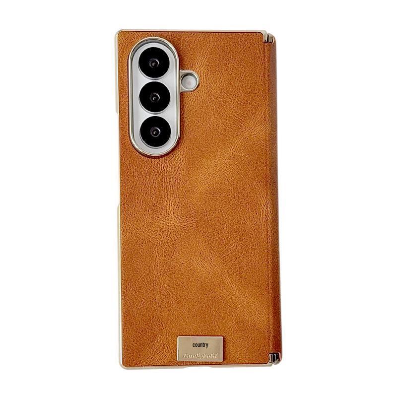 Samsung Z Fold7/6/5 Leather Drop-proof Protective Phone Case with Foldable Screen Hinge.
