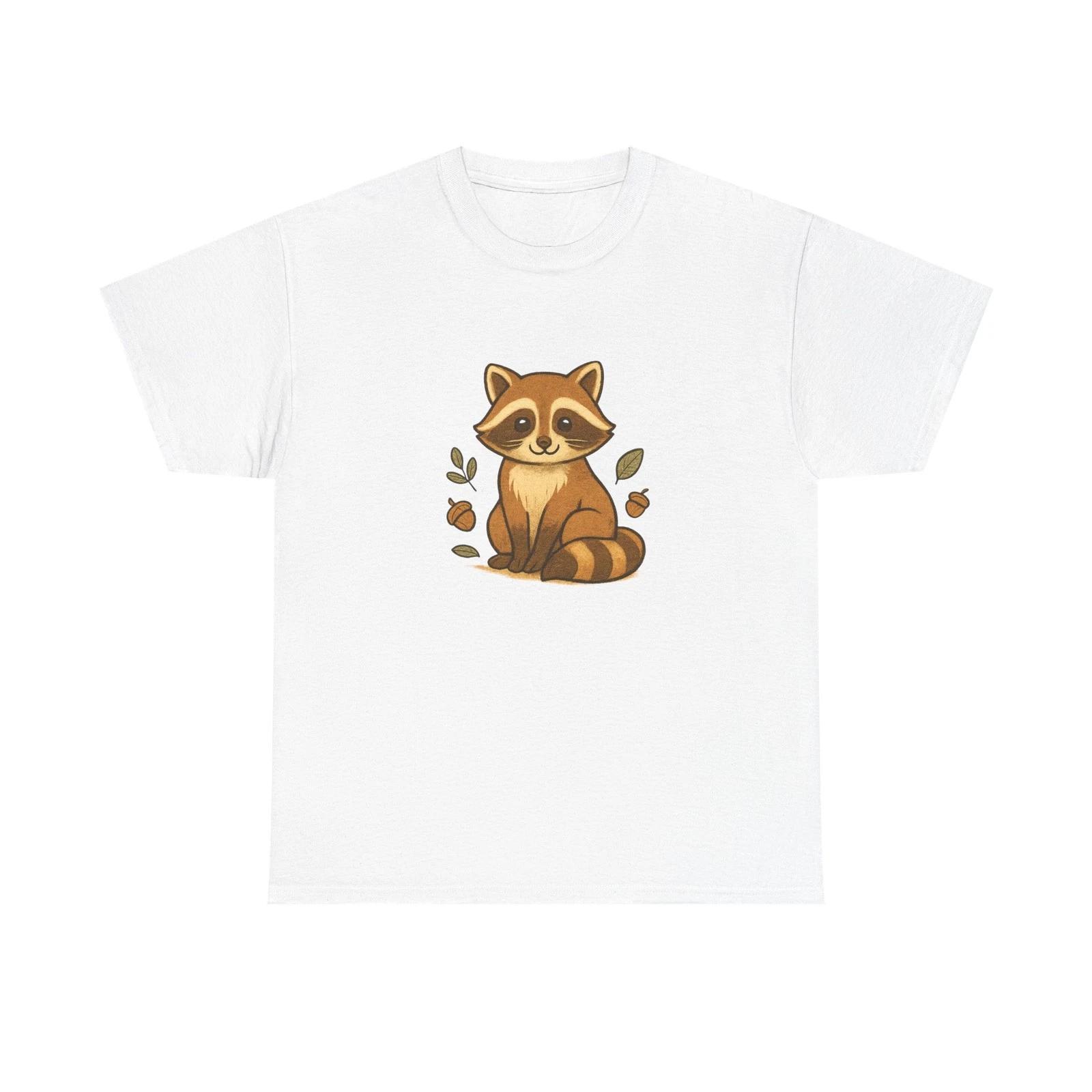 Unisex Adult T Shirt Retro Raccoon Vintage Forest Art M