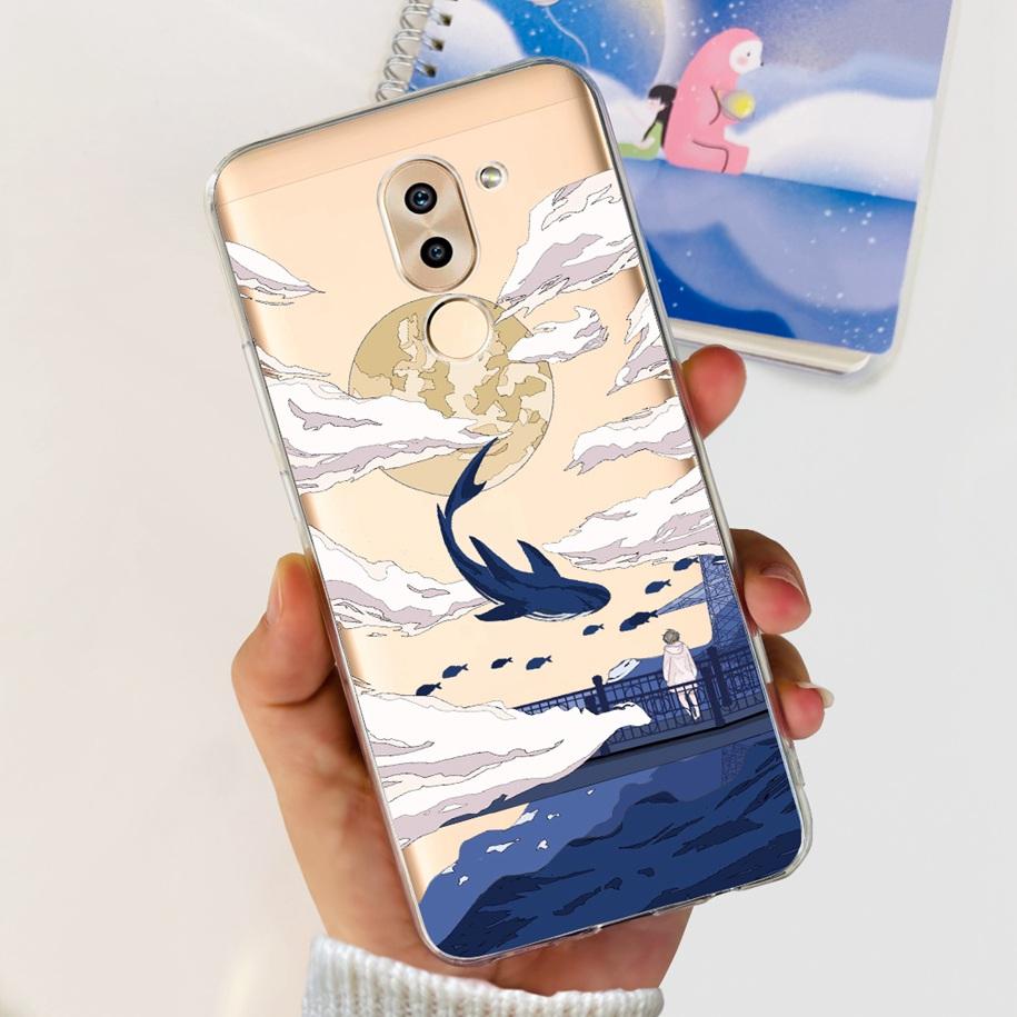 For Honor 6X Case BLN-AL10 BLL-L22 BLN-L21 Cover Fashion Flower Clear Silicone Soft Funda For Huawei Mate 9 Lite GR5 2017 Bumper