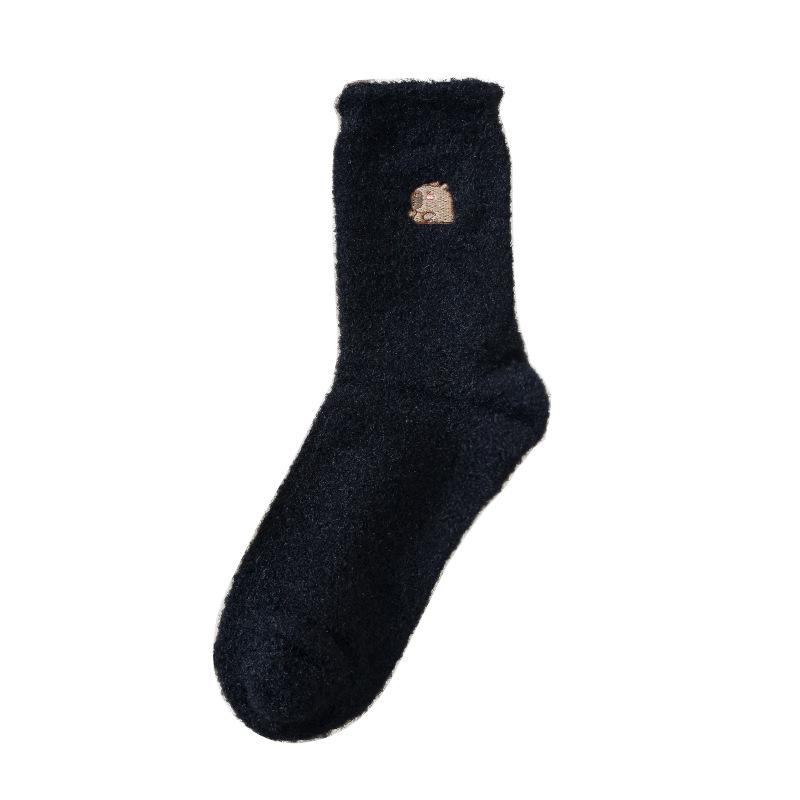 Female Autumn and Winter Add Velvet To Keep Warm and Lovely Home Floor Sleep In Tube Socks