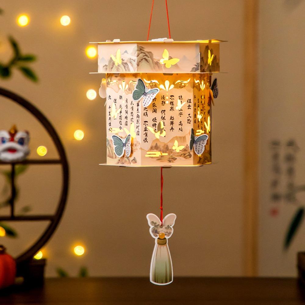 DIY Luminous Mid-Autumn Festival Lantern PVC Material New Year Lanterns  Holiday Decorations